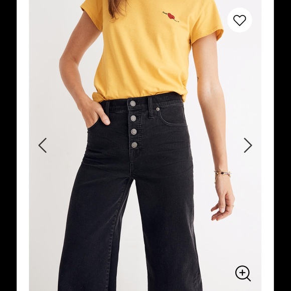 🆕 Madewell button front crop wide leg jeans - Picture 3 of 6